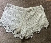 White Lace Shorts