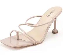 NWOT  Women's Size:9 Tan Square Toe Strappy Heels