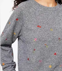 Brand New NWT Lou & Grey Heart Emoji Fleece Back Sweatshirt - XS