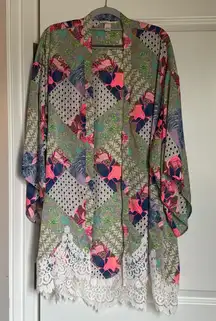 Victoria's Secret Satin & Lace Bali Patchwork Kimono - Size XS/S