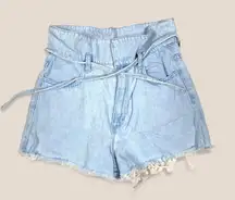 Bershka high waist jean shorts 0