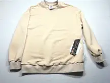 Obermeyer Quilted Fleece Pullover Sweatshirt Beige Polartec Size S