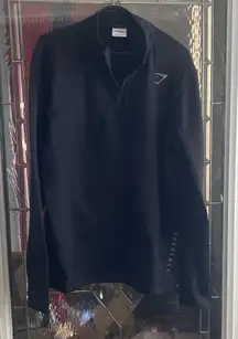 Gymshark Women's 1/4 Zip Large New Training Top Long Sleeve Gym Black