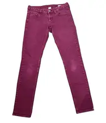 Arizona Women's Super Skinny Jeans Stretch Low-Rise Denim Faded Purple Size 2