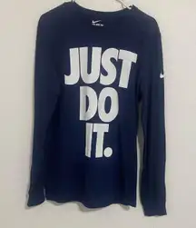 Nike  Just Do It Long Sleeve T-shirt Top Small Navy