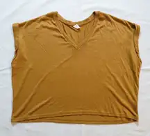 Mod Ref Oversized Copper Brown Preppy Blouse Top Womens Large