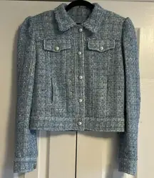 Generation Love Women’s Mixed Blues Tweed Short Blazer - Size XS