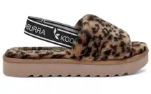 Koolaburra UGG Fuzz'n Slipper Backstrap Slide Cheetah Sandals size 9