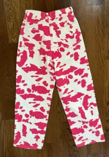 Shekou Pink Cow Print Jeans