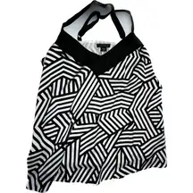 Metaphor Black and White‎ Graphic Flowy Camisole Top Size L
