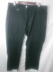 Larry Levine 18 Black Cotton Straight Leg Pants Plus Workwear