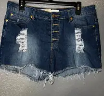 Noki Mina Distressed Denim Shorts Women’s 13/14 High Rise Cutoff Jeans