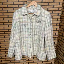Alfred Dunner Multi Color Plaid Jacket Size‎ 18