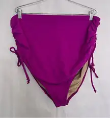 Swim Bikini bottoms purple high waisted tie sides size 28