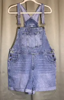 Lincoln Outfitters Denim Overalls Shorts Womens 14 Light Wash Adjustable Straps