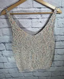 Jun‎ and Ivy Twist Back Sleeveless Knit Sweater Pastel Top Size medium