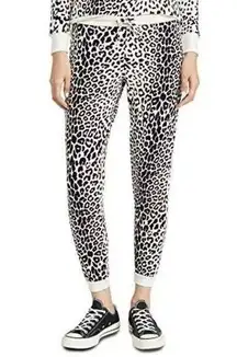 Chaser Women’s Size S Black White Cheetah Animal Print Cozy Knit Joggers Pants
