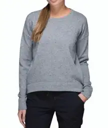 Lululemon Grey Speckled Merino Wool Yogi Crew Sweater Size 8