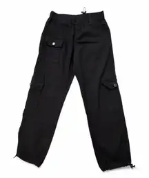 Women's V.I.P Versatile Black Cargo Jeans Adjustable elastic waistband Sz 0