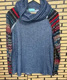 Filly‎ Flair Blue Cowl Neck Top Size Small