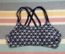 NWOT Navy Geometric Tankini Top - Size Large - Cute Braided Back