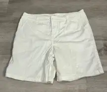 St. John’s bay twill khaki white Bermuda shorts