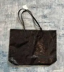 NWT! Macy's Black Micro Sequin Sparkle Front Tote Bag