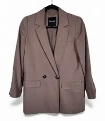 Madewell Brown Double Breasted Oversized Fit Blazer Jacket Womens XS Fall Preppy