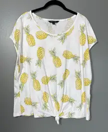 Charlie B Women's Casual Indie Pineapple T-Shirt - Size Large - Oversized Tee