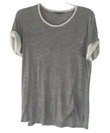 Vince‎ Women's Size Small Heathered Grey Jersey Knit Short Sleeve Top