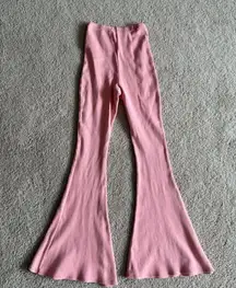 Out From Under Ryan Ribbed Flare Pant Knit Urban Outfitters Festival Pink Large