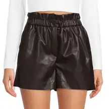 Laundry by Shelli Segal Faux Leather Shorts Dark Brown M