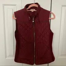 Francesca’s Collection Maroon Quilted Vest