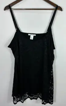 K Jordan Tank Top 1X Black Lace Gothic Whimsigoth Dark Romantic Y2K Fairy Grunge