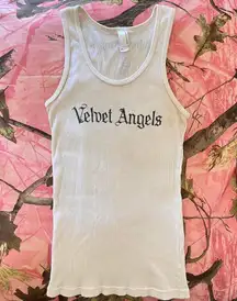 y2k  velvet angels white tank top