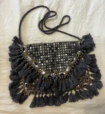 Embellished Fringe Rope Boho Purse