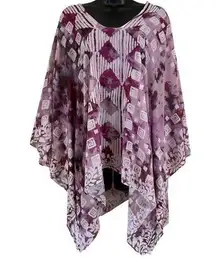 Soft Surroundings Bohemian Sheer Poncho Coverup Blouse