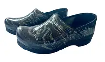 Dansko Marbled Leather Comfort Clogs Size EU 39 Professional Nursing Black