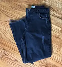 Abercrombie 90’s Straight Black Distressed Jeans