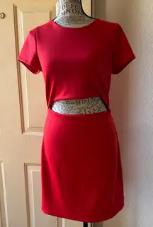 Express Vibrant Red out stomach size 8 zipper on the back.
