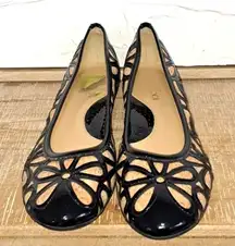 Sesto Meucci Ballet Flats black patent leather and cork size 10