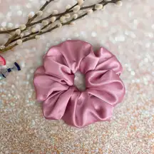 Jumbo Dusty Rose Satin Scrunchie Oversized Scrunchie Xxl Scrunchie 