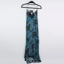 NEW Zadig & Voltaire Risty Bohemian Print Pattern Oxford Patch Midi Slip Dress