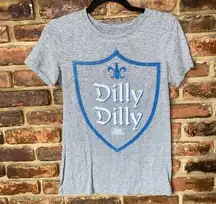 Bud Light Dilly Dilly Short Sleeve Gray Graphic T-Shirt Women's Size Medium