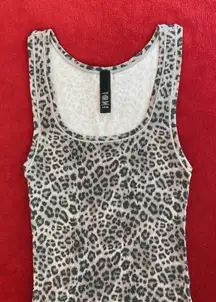 SKIMS cotton rib tank in snow leopard print size S