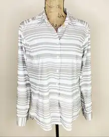 Orvis Striped Button Front Long Sleeve Shirt S