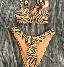 Zebra Print Bikini Set Size S by Xhilaration