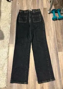 NEGOTIABLE ba&sh dark wash wide leg jeans