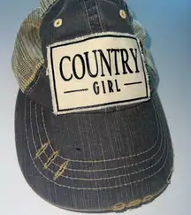 New Distressed Trucker Cap, Baseball Hat, Patch, ‘Country Girl’