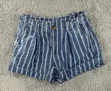 American Eagle Shorts Womens 6‎ Paperbag High Waist Stripe Boho